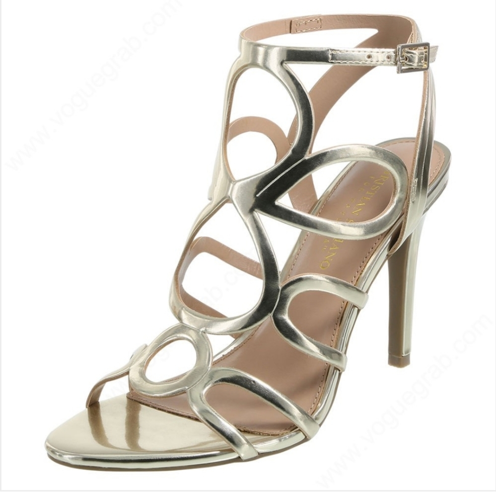 Christian Siriano Gold Strappy Heels